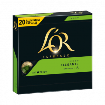 L OR Espresso Lungo Elegante 6 XL, Nespresso kompatibel, 20 Kaffeekapseln, 104g